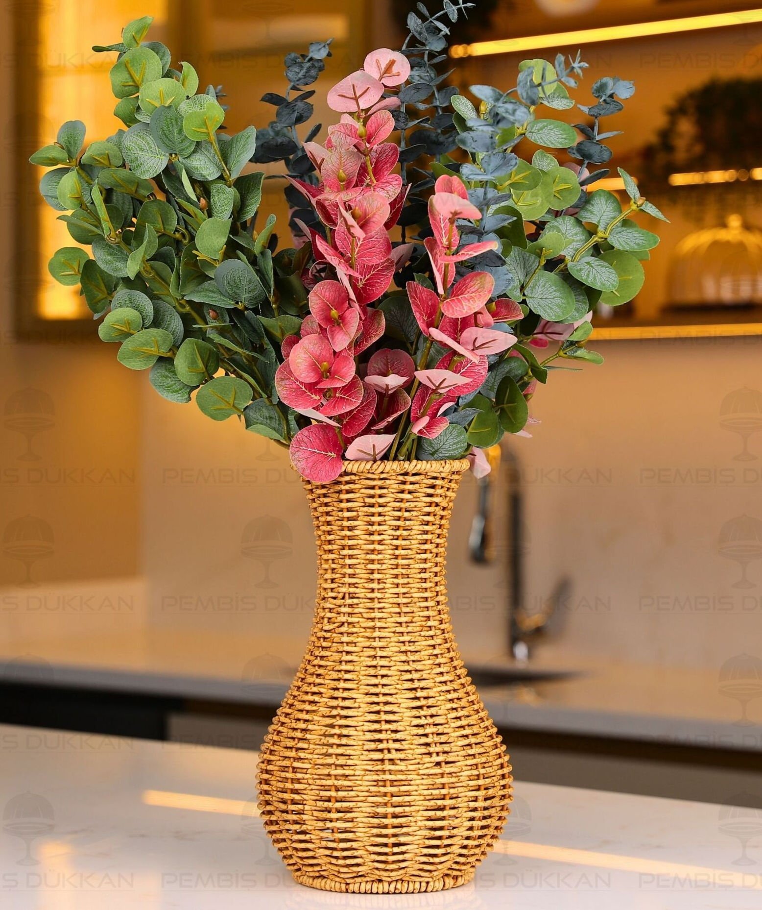 RATTAN VAZO (1605) (ÇİÇEKLER FİYATA DAHİL DEĞİLDİR)