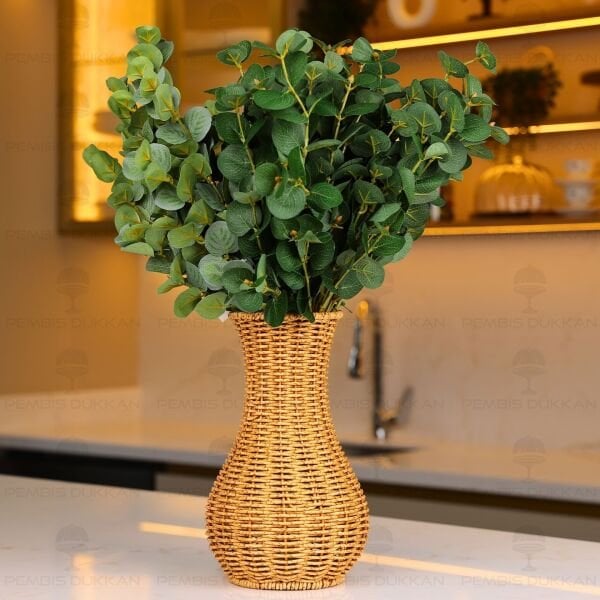 RATTAN VAZO (1605) (ÇİÇEKLER FİYATA DAHİL DEĞİLDİR)