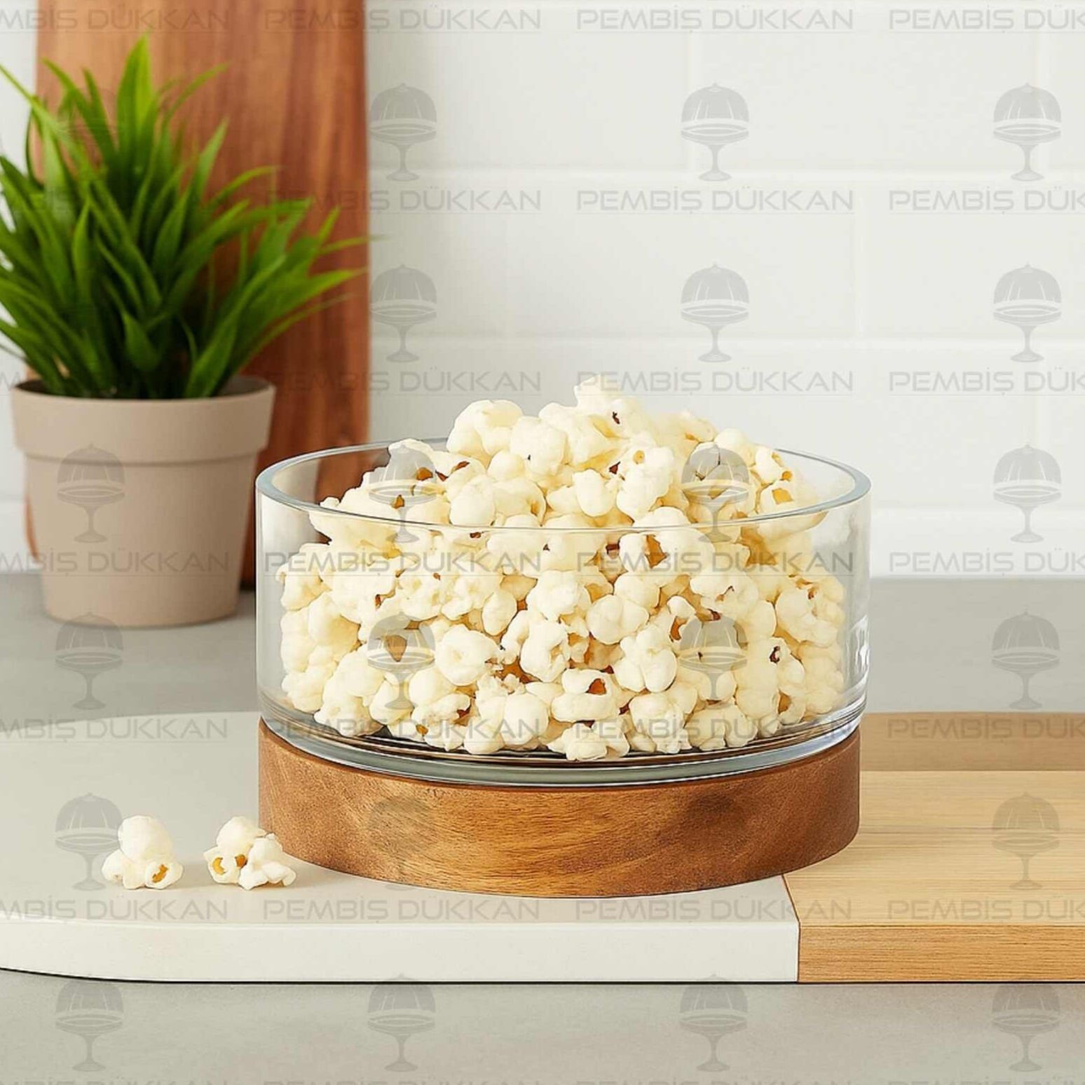 RİNG AKASYA ALTLIKLI, MİNİ CAM SALATA KASE (230032)