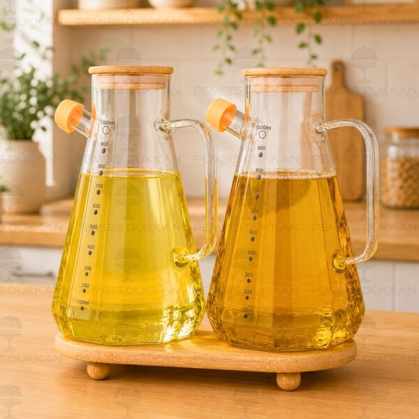 BAMBU ALTLIKLI, 2Lİ KÖŞELİ BAMBU YAĞDANLIK SET (GLA12 + 1526)