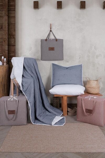 SOFT DREAMS TEK KİŞİLİK NATURAL YATAK ÖRTÜ SETİ - İNDİGO