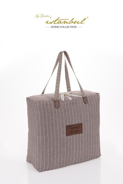 SOFT DREAMS ÇİFT KİŞİLİK NATURAL YATAK ÖRTÜ SETİ - KAHVE