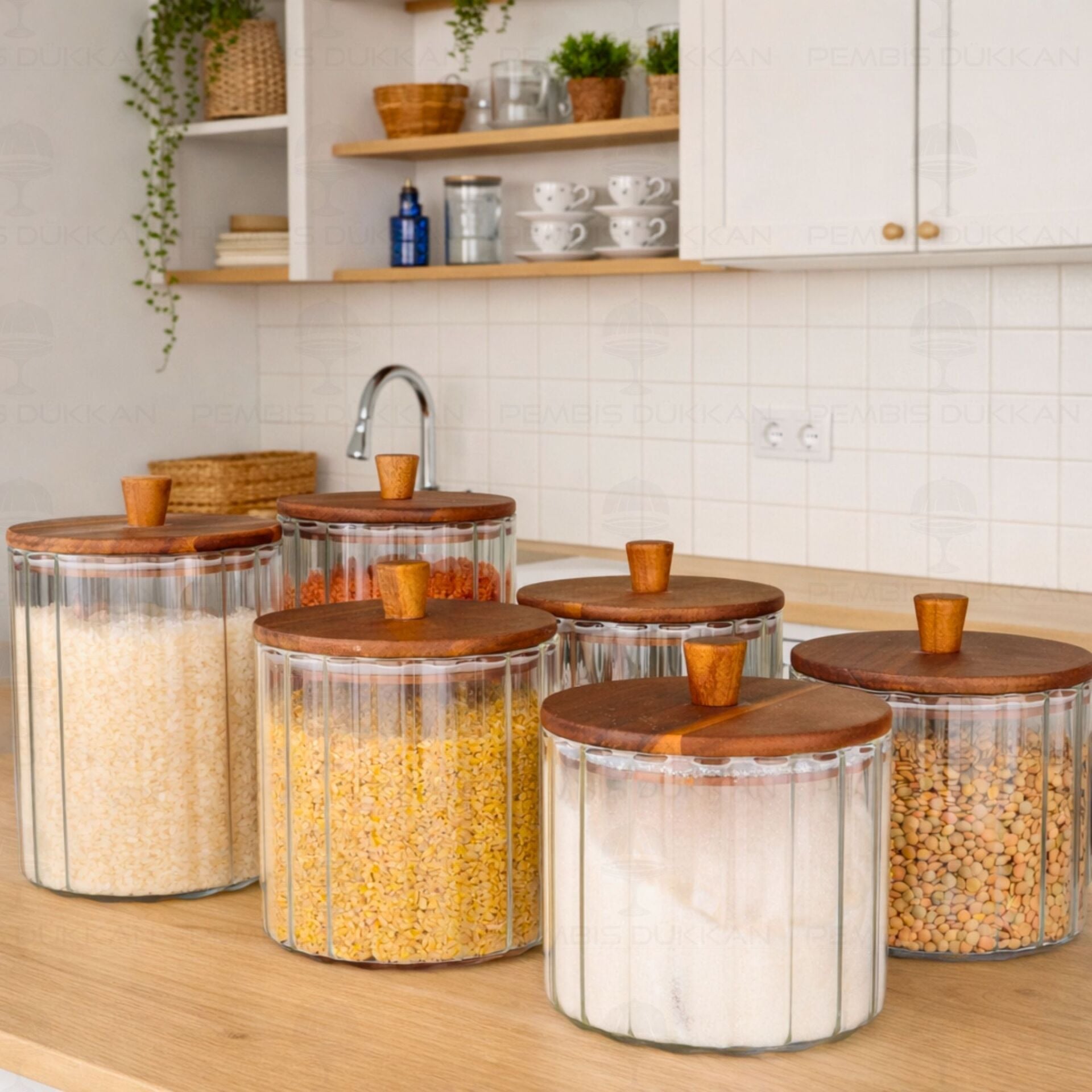 6LI ÇİZGİLİ VERONA ERZAK KAVANOZ SET (BOR0117-0118-0119)