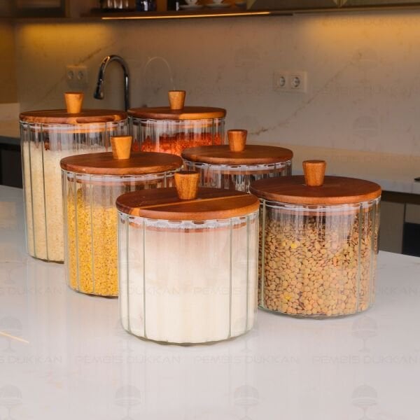 6LI ÇİZGİLİ VERONA ERZAK KAVANOZ SET (BOR0117-0118-0119)