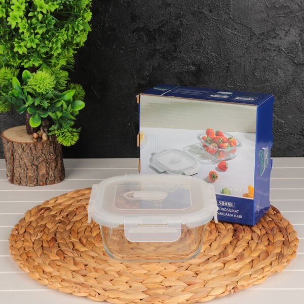 FRESHLOCK KARE 500ML VAKUMLU, KİLİTLİ CAM SAKLAMA KABI