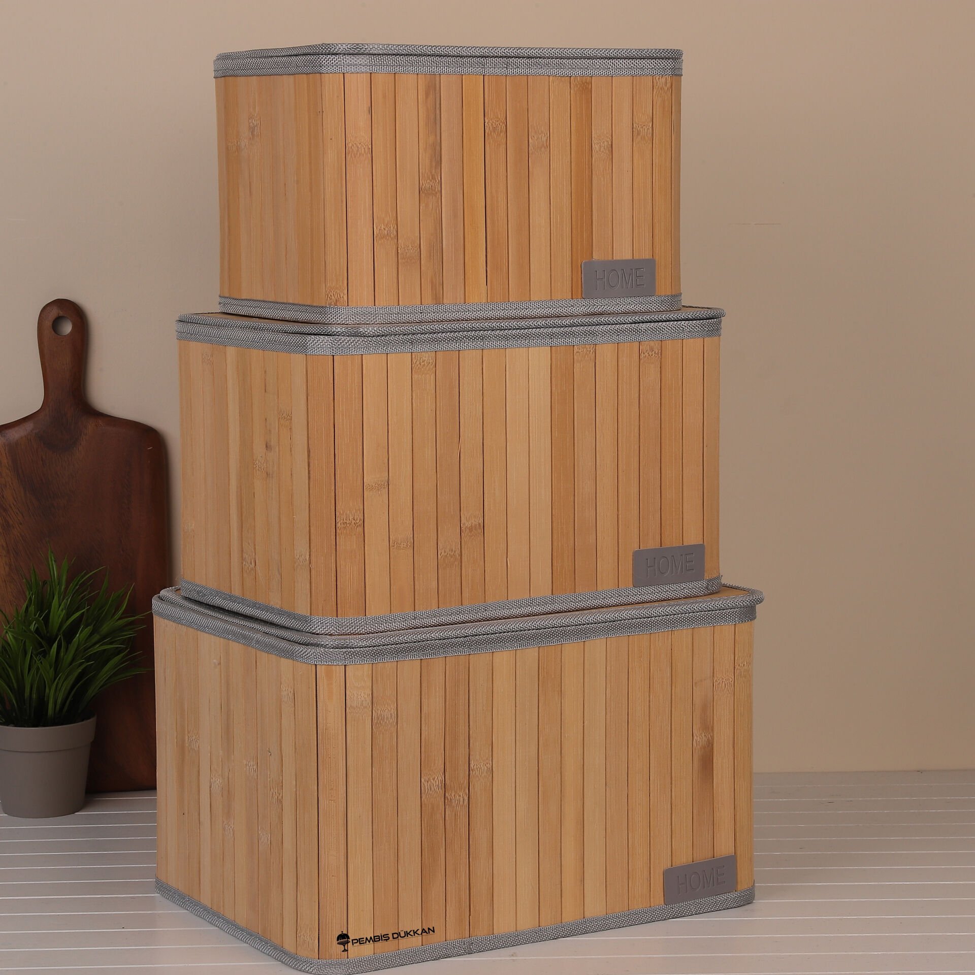 3LÜ BAMBU KAPAKLI KUTU (31000)