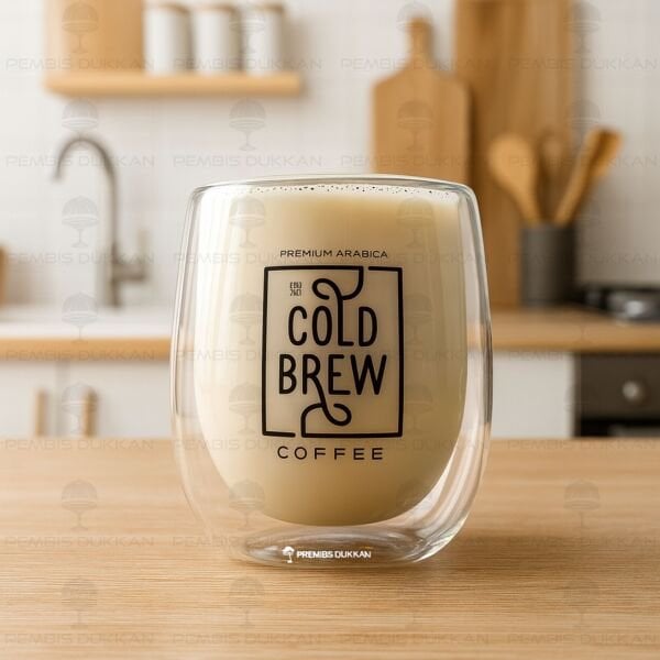 ÇİFT CİDARLI, COLD BREW COFFEE KULPSUZ KUPA 300ML (13787)