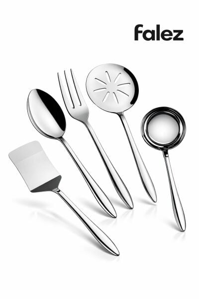 DEFNE 5 PARÇA ÇELİK SERVİS SETİ