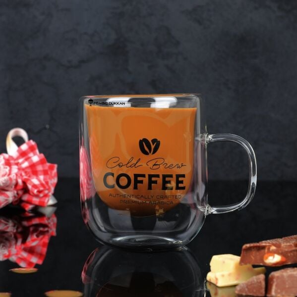 1 ADET ÇİFT CİDARLI, COLD BREW COFFEE KUPA 225ML (13781)
