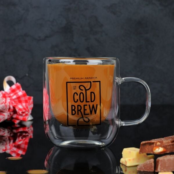 1 ADET ÇİFT CİDARLI, COLD BREW COFFEE KUPA 225ML (13781)