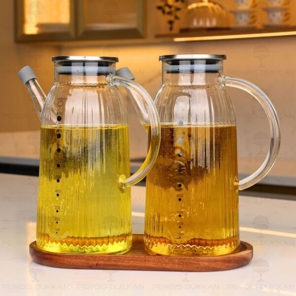 AKASYA ALTLIKLI, 2Lİ İNCE ÇİZGİLİ METAL YAĞDANLIK SET (GLA03 + 7B109)