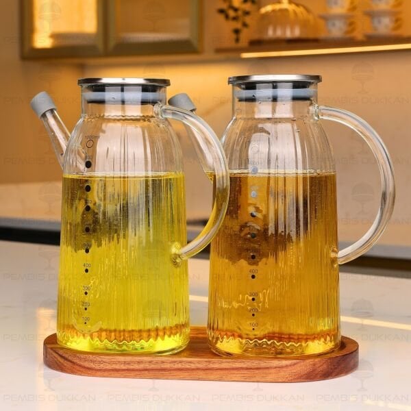 AKASYA ALTLIKLI, 2Lİ İNCE ÇİZGİLİ METAL YAĞDANLIK SET (GLA03 + 77030)