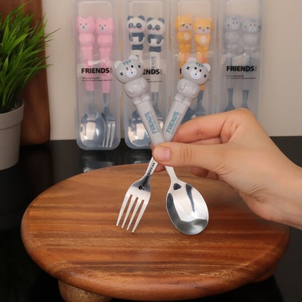 2Lİ ÇOCUK ÇATAL-KAŞIK SET GRİ (76781)
