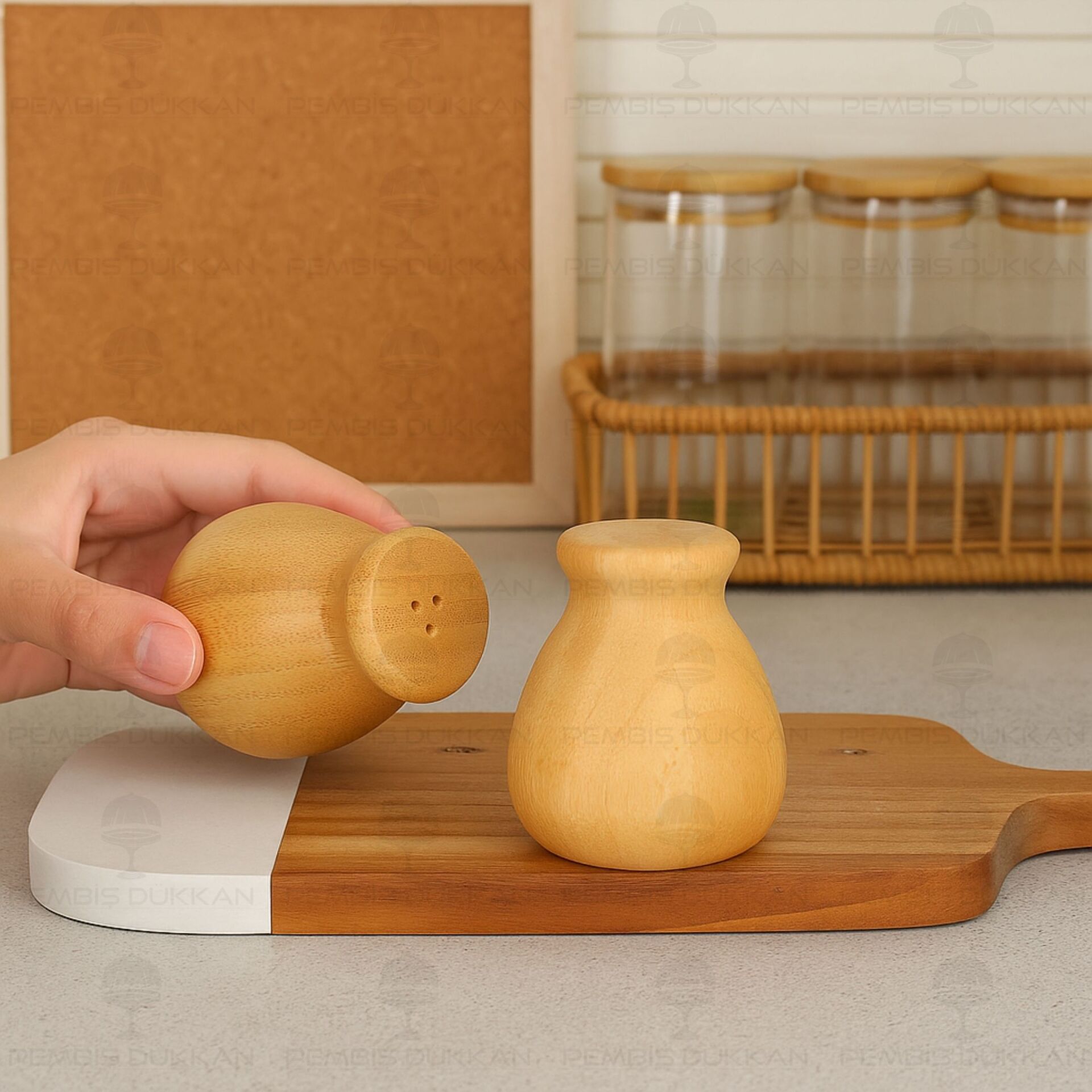 1 ADET BAMBU MİNNAK TUZLUK (7B30)