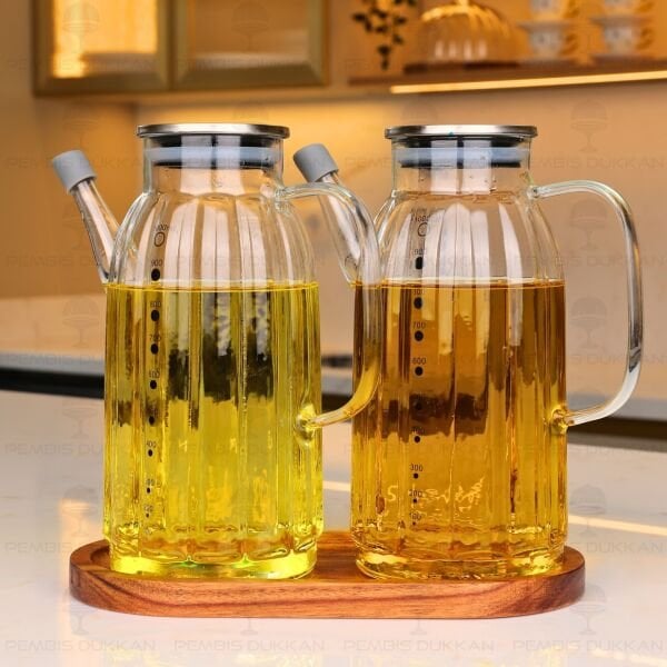 AKASYA ALTLIKLI, 2Lİ KALIN ÇİZGİLİ METAL YAĞDANLIK SET (GLA01 + 77030)