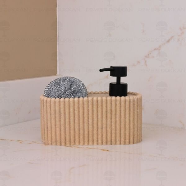 KREM FUGA SÜNGERLİK HAZNELİ POLYRESİN SIVI SABUNLUK (56609)