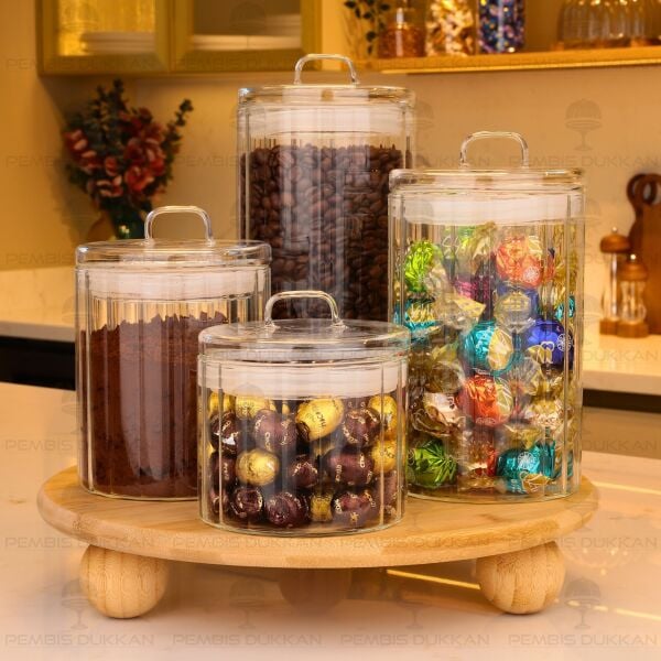 4LÜ OLİD TEZGAH ÜSTÜ KAVANOZ KOMBİN SET (1092-HJ169-170-171-172)