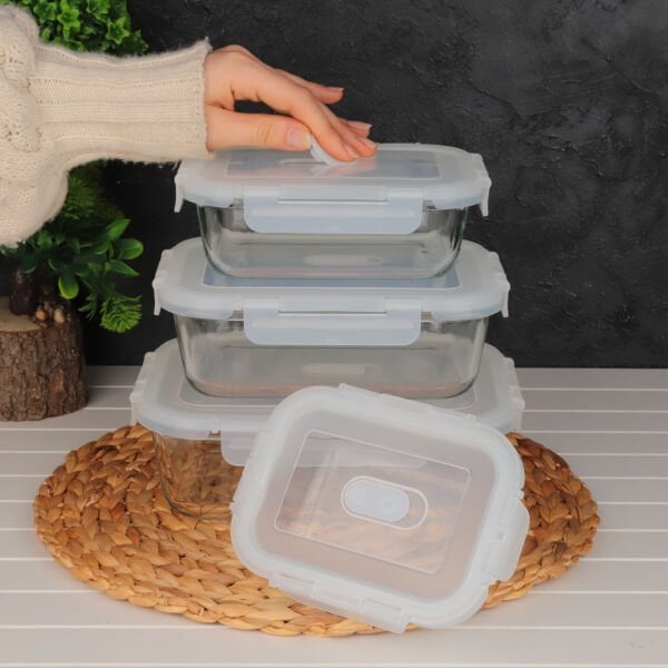 FRESHLOCK 3LÜ DİKDÖRTGEN SAKLAMA KABI