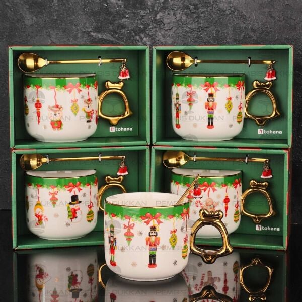 1 ADET KAŞIKLI YILBAŞI TEMALI KUPA (STOKTA OLAN MODEL GÖNDERİLMEKTEDİR)