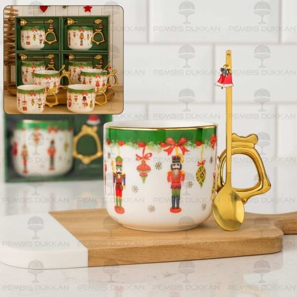 1 ADET KAŞIKLI YILBAŞI TEMALI KUPA (STOKTA OLAN MODEL GÖNDERİLMEKTEDİR)