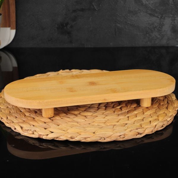 (G3801)4 AYAKLI OVAL BAMBU SUNUMLUK