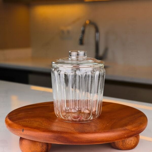 ÇİZGİLİ KAPAKLI BOROSİLİKAT CAM ŞEKERLİK