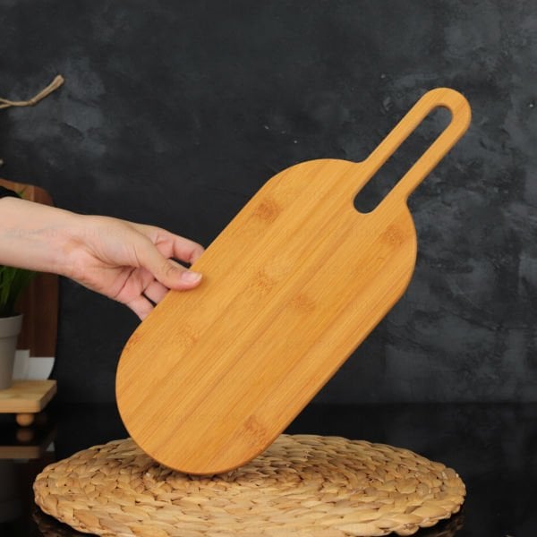 BAMBU OVAL KULPLU PEYNİR TABAĞI & TEZGAH ARKASI PANO (7B35)