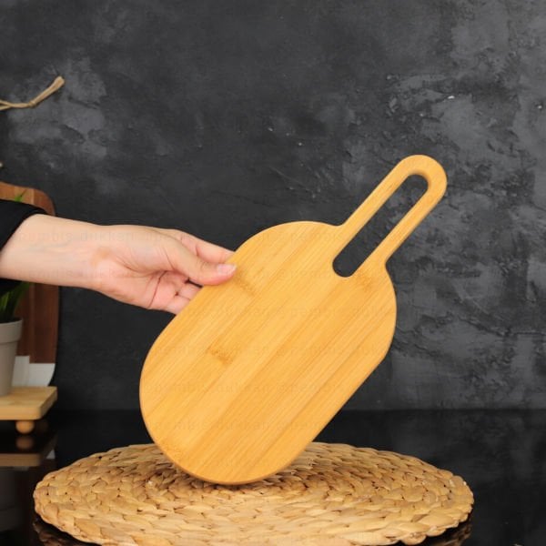 BAMBU OVAL KULPLU PEYNİR TABAĞI & TEZGAH ARKASI PANO (7B34)