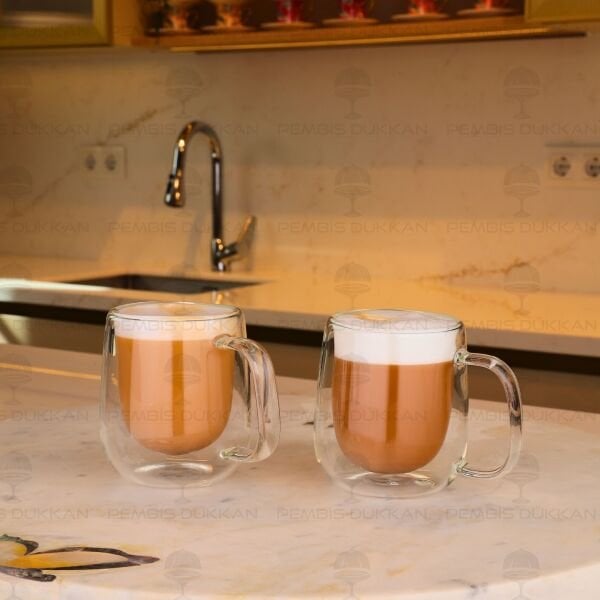 100ML 2Lİ ÇİFT CİDARLI CAM KUPA SETİ (81827)