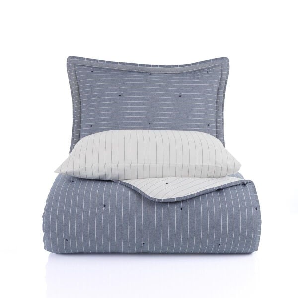 Soft Dreams Çift Kişilik Natural Yatak Örtü Seti - İndigo