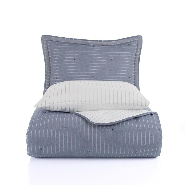 Soft Dreams Çift Kişilik Natural Yatak Örtü Seti - İndigo