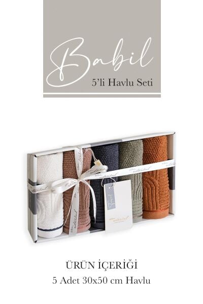 BABİL 30x20CM 5Lİ MUTFAK HAVLU SETİ