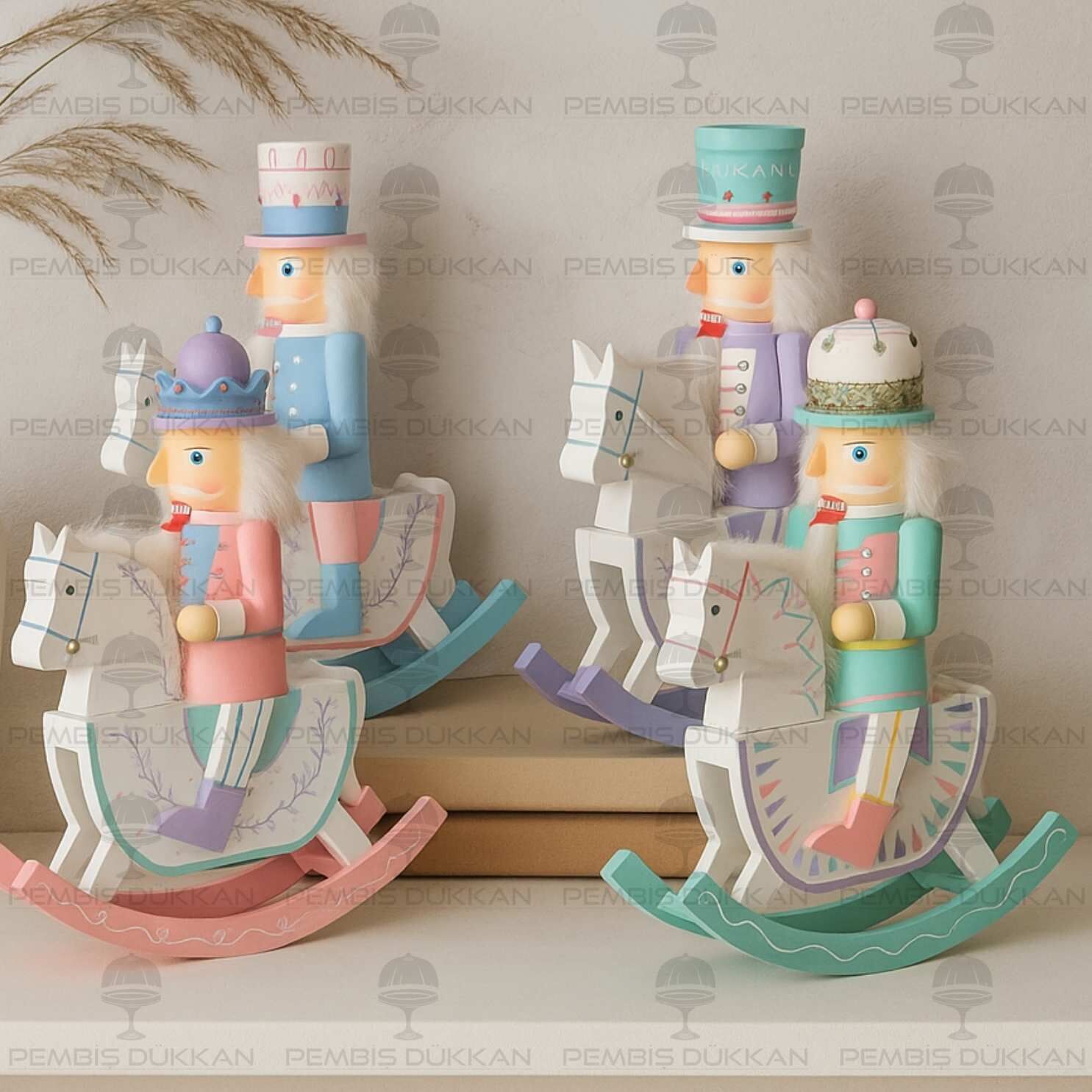 1 ADET 31 CM AHŞAP ATLI KURŞUN ASKER FİGÜRÜ