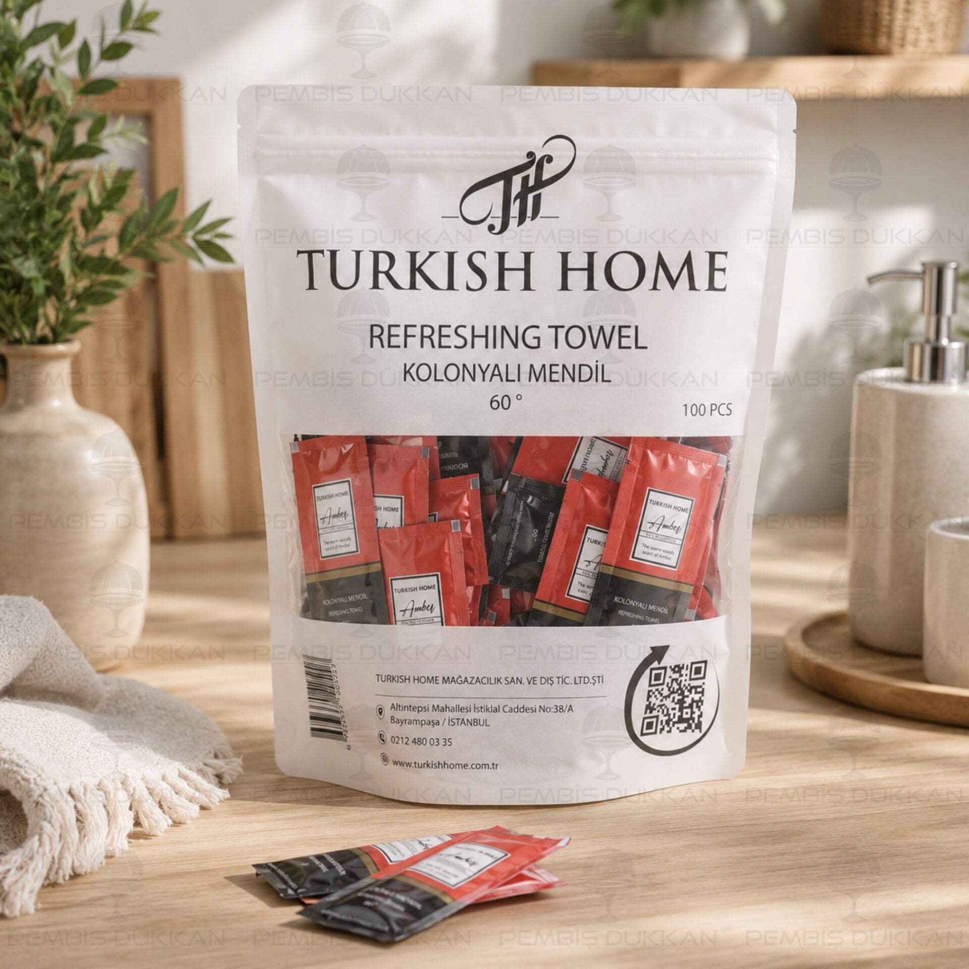 Turkısh Home 100lu Kolonyalı Mendil Amber