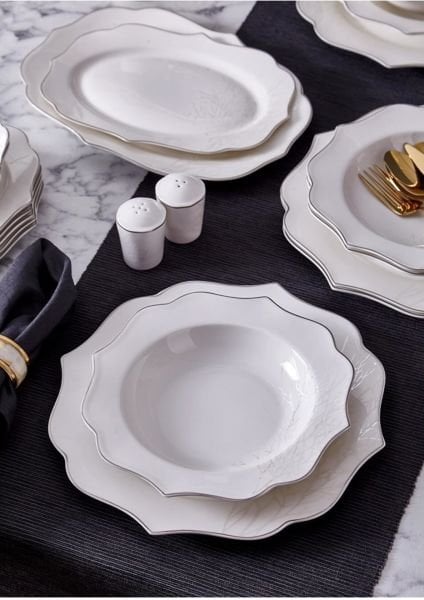 TREE YEMEK TAKIMI 28 PARÇA (GÜMÜŞ YALDIZLI)