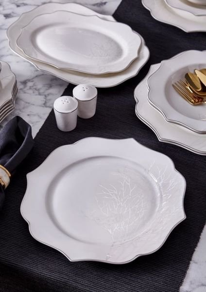 TREE YEMEK TAKIMI 28 PARÇA (GÜMÜŞ YALDIZLI)