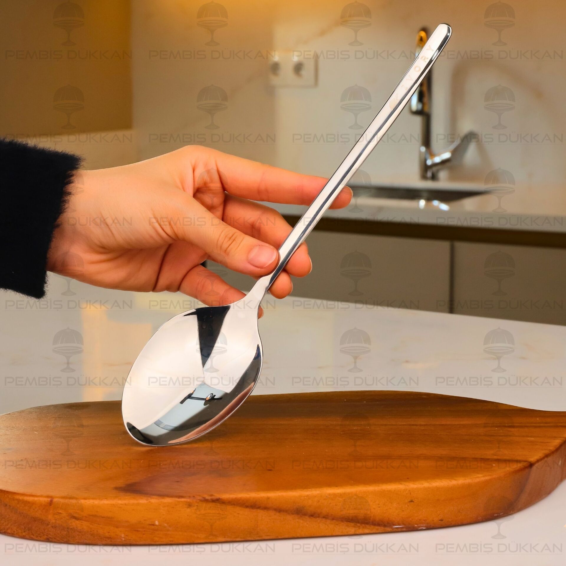 İVORY ÇELİK SERVİS KAŞIK (142)