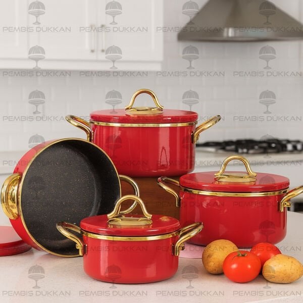 PİTAYA EMAYE GRANİT TENCERE SETİ