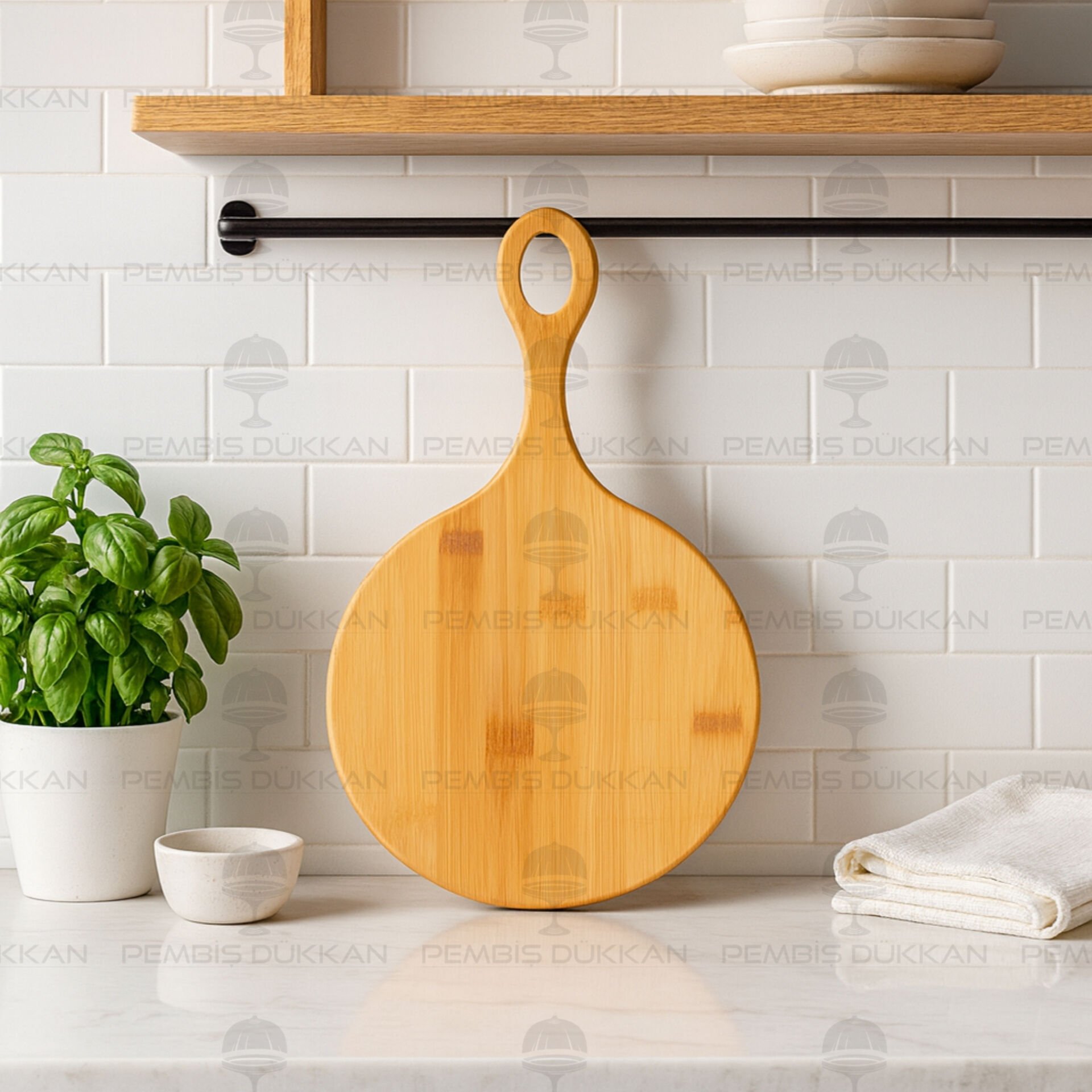 BAMBU KULPLU PEYNİR TABAĞI & TEZGAH ARKASI PANO (8B36)