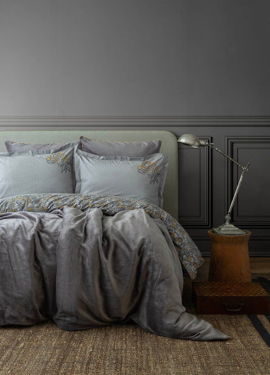 MY TOUCH TEK KİŞİLİK KADİFELİ NEVRESİM TAKIMI -ANTİCA GREY