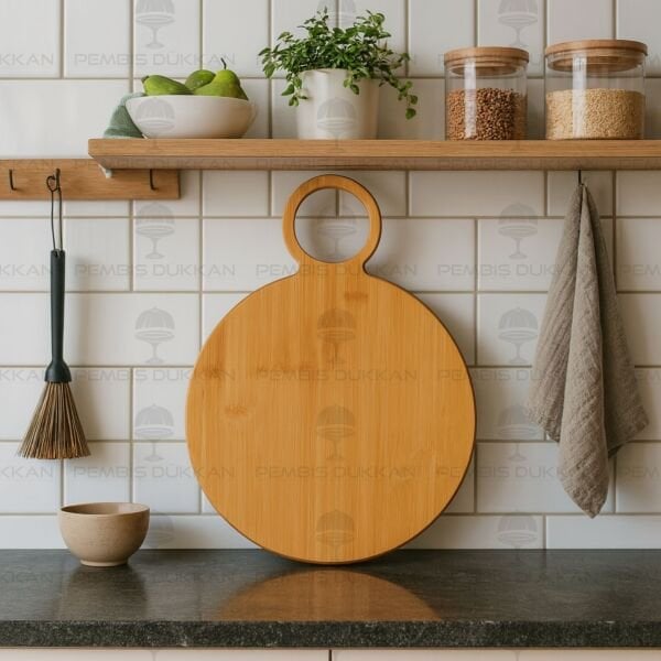 BAMBU KULPLU PEYNİR TABAĞI & TEZGAH ARKASI PANO (8B47)