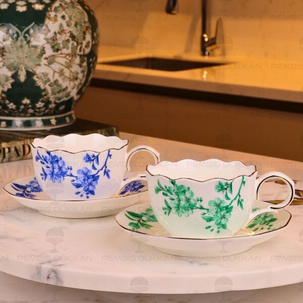 LEAF ELEGANCE 2 KİŞİLİK ÇAY FİNCAN TAKIMI