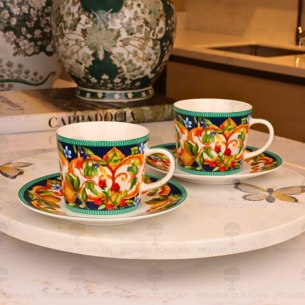 CAPRİ FLORA 2 KİŞİLİK ÇAY FİNCAN TAKIMI