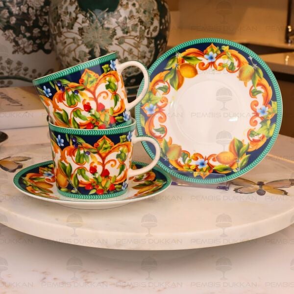 CAPRİ FLORA 2 KİŞİLİK ÇAY FİNCAN TAKIMI