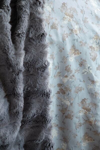 BRİELLA ÇİFT KİŞİLİK YATAK ÖRTÜLÜ NEVRESİM TAKIMI - GRİ