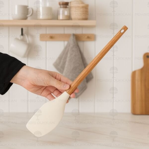 AKASYA SAPLI KREM SİLİKON YAN SPATULA (1198)