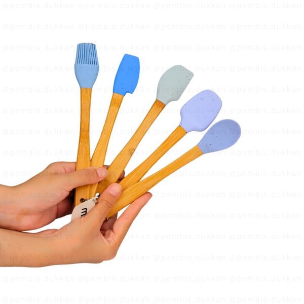 5Lİ MAVİ BENEKLİ MİNİ SİLİKON SET (1111)