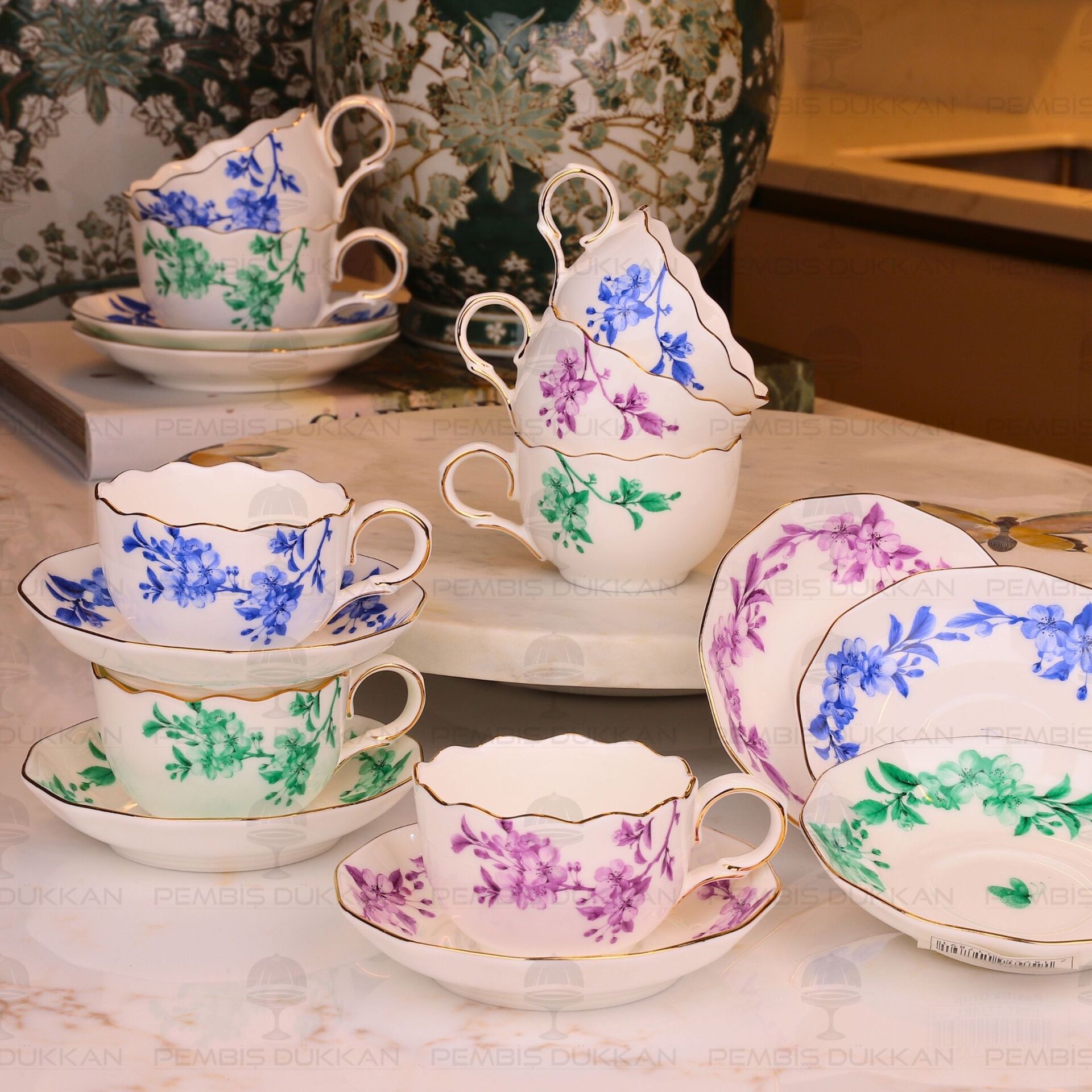 LEAF ELEGANCE 6 KİŞİLİK KAHVE FİNCAN TAKIMI