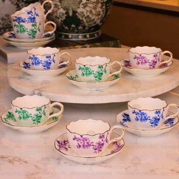 LEAF ELEGANCE 6 KİŞİLİK KAHVE FİNCAN TAKIMI