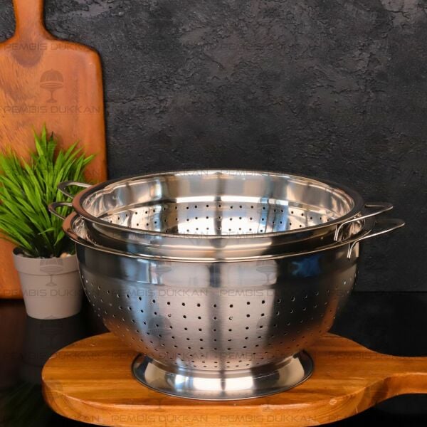 28CM AYAKLI YUVARLAK, ÇELİK SÜZGEÇ (SZG362)
